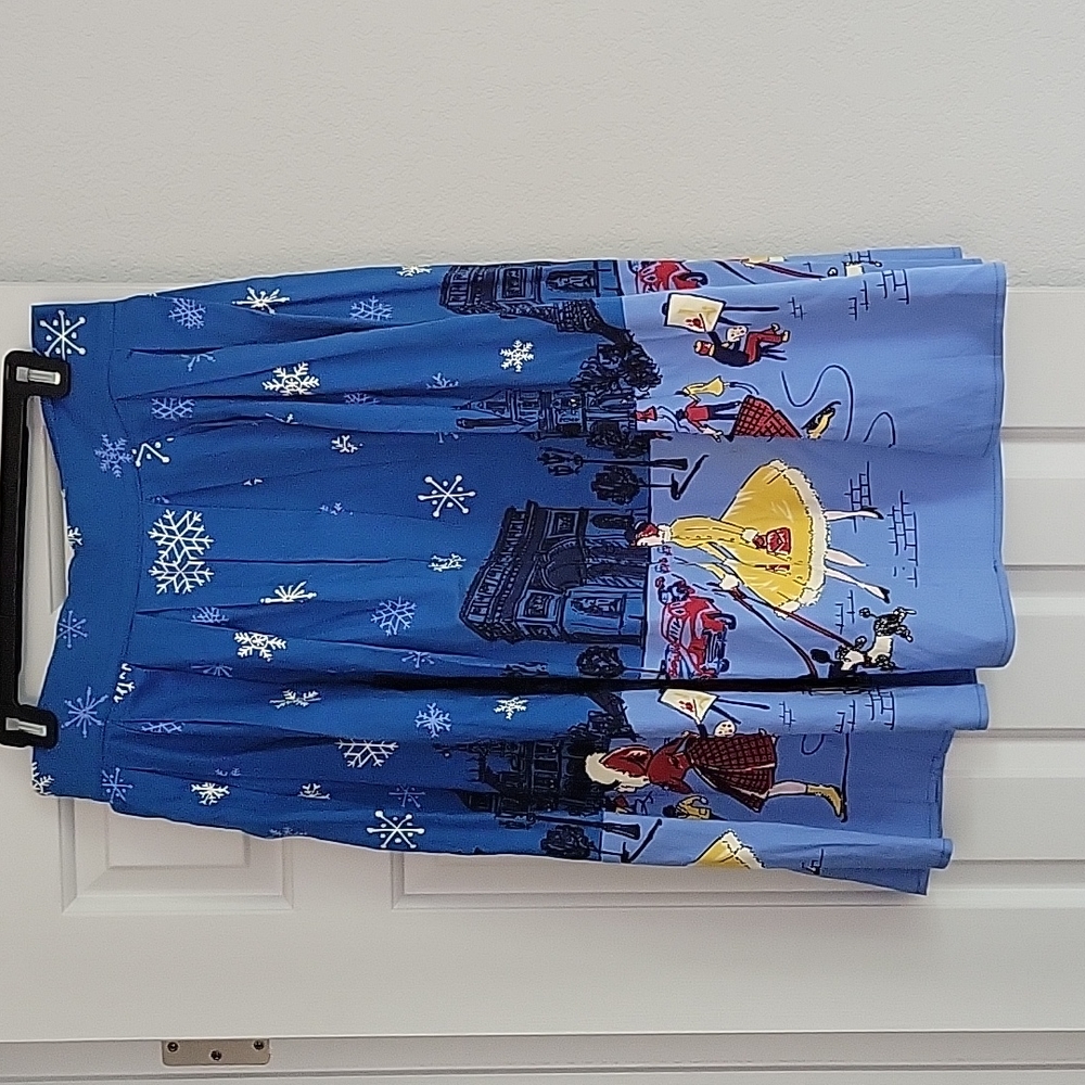 Beautiful Winter Scene Skirt Christmas Party Holiday Vintage
